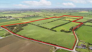 <p>Marked aerial view of the 80-acre farm coming for auction at Kilmog, Kilkenny.</p> <p>Marked aerial view of the 80-acre farm coming for auction at Kilmog, Kilkenny.</p>