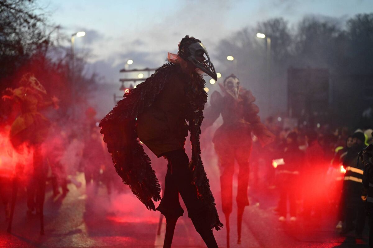 Macnas performing ‘An Treun – The Summoning Of The Lost’ for the 2025 Halloween parade in Galway city. Photo: Ray Ryan 