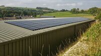 Solar panels on barn roof
