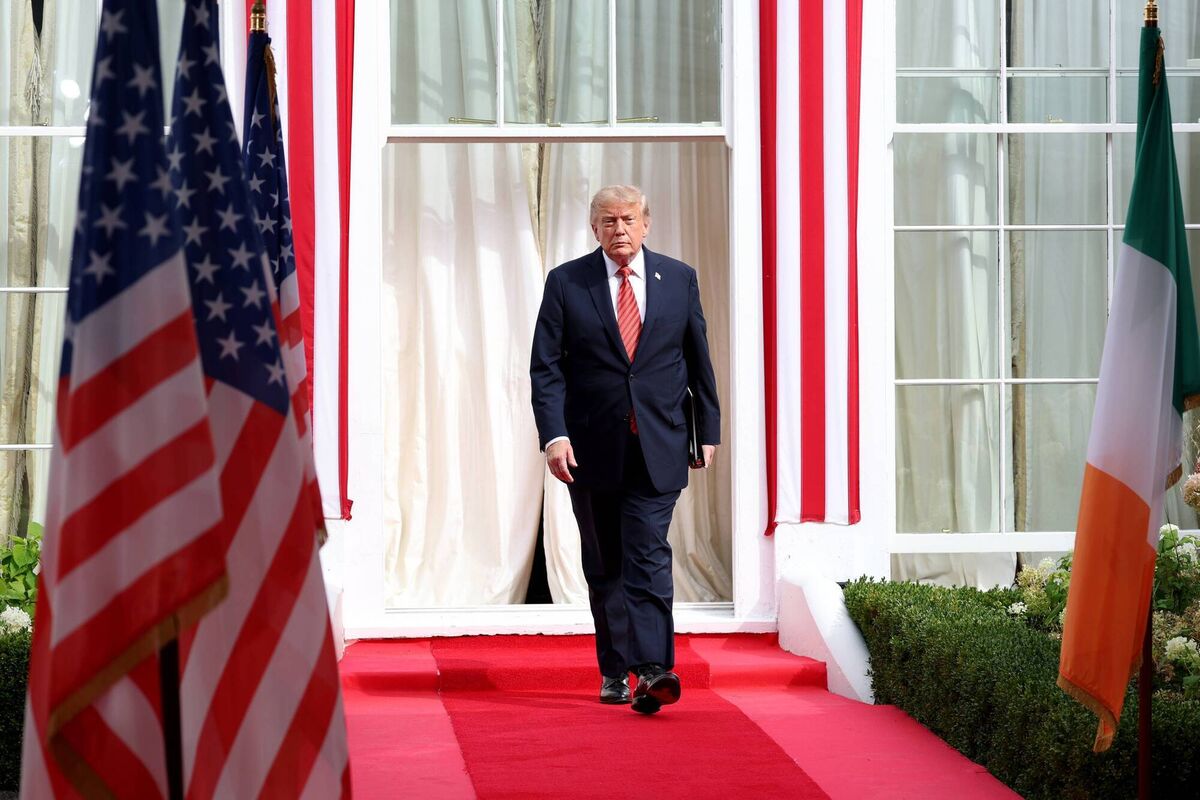 US president Donald Trump delivers remarks to US Embassy personnel and business leaders at Deerfield Residence on September 12, 2026 in Dublin, Ireland. (Photo by Anna Moneymaker/Getty Images) US president Donald Trump delivers remarks to US Embassy personnel and business leaders at Deerfield Residence on September 12, 2026 in Dublin, Ireland. (Photo by Anna Moneymaker/Getty Images)