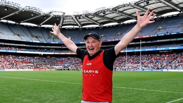 <p>Ger Manley managed Ireland to victory in the 2025 camogie/shinty international match against Scotland. Pic: ©INPHO/Ben Brady</p>