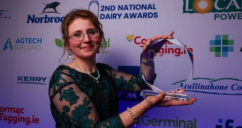 Overall winner Mary Kinston with trophy.jpg National Dairy Awards open for entries
