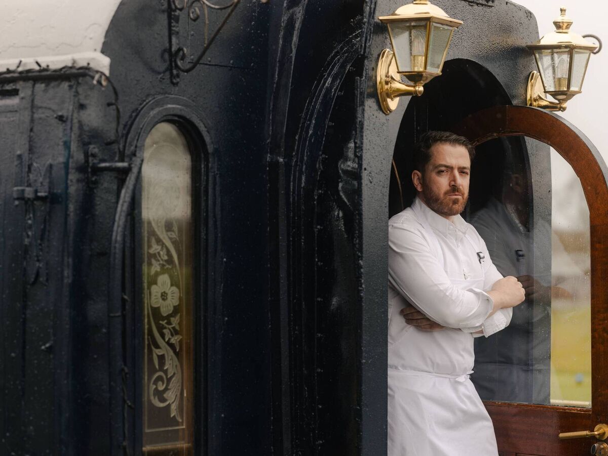 Angelo Vagiotis, head chef at Pullman, the innovative Galway restaurant housed in two decommissioned Orient Express carriages on the grounds of Glenlo Abbey and overlooking Lough Corrib. Angelo Vagiotis, head chef at Pullman, the innovative Galway restaurant housed in two decommissioned Orient Express carriages on the grounds of Glenlo Abbey and overlooking Lough Corrib.