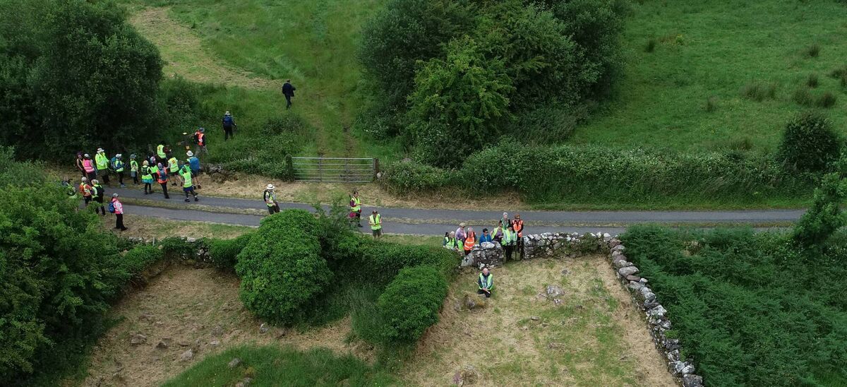 Participants in the Tóchar Phádraig walk take a moment of reflection at a Cillin at Ballyburke, Killawalla, on the ancient pilgrim route to Croagh Patrick. Picture: Tom Quinn
Participants in the Tóchar Phádraig walk take a moment of reflection at a Cillin at Ballyburke, Killawalla, on the ancient pilgrim route to Croagh Patrick. Picture: Tom Quinn