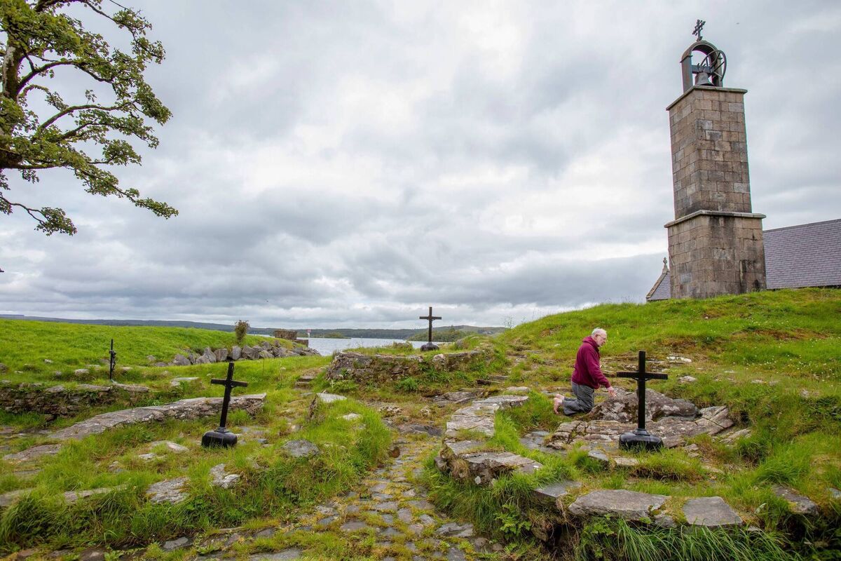 Praying at St Patrick's Purgatory on Lough Derg, Donegal, a holy site on Station Island where pilgrims flock for three days of fasting, barefoot prayer and all-night vigils. Photo: Paul Faith / AFP Praying at St Patrick's Purgatory on Lough Derg, Donegal, a holy site on Station Island where pilgrims flock for three days of fasting, barefoot prayer and all-night vigils. Photo: Paul Faith / AFP