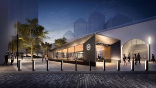 <p>An artist's impression of the MetroLink rail project's Tara Street entrance. The final 19km, 16-stop line will stretch from Estuary north of Dublin Airport, via the airport itself, though Dublin city centre and on to Charlemont on the city's southside. File picture</p>