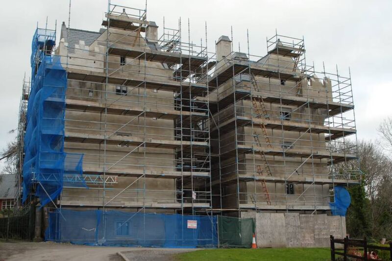 Repair works at Monkstown Castle in early 2000s. Pictures: monkstowncastle.net