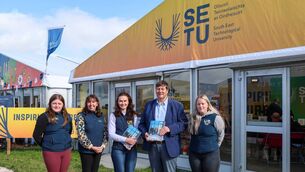 <p>Dr Mary-Kate Burke, head of the Department of Veterinary Medicine at South East Technological University (SETU) (centre), Dr Anne Marie Butler, head of Education in Teagasc, Paul Nolan, Dawn Meats Group development manager, with two fourth-year agri-science students from SETU at the launch at the National Ploughing Championships of SETU's strategic plan for a Department of Veterinary Medicine.</p> <p>Dr Mary-Kate Burke, head of the Department of Veterinary Medicine at South East Technological University (SETU) (centre), Dr Anne Marie Butler, head of Education in Teagasc, Paul Nolan, Dawn Meats Group development manager, with two fourth-year agri-science students from SETU at the launch at the National Ploughing Championships of SETU's strategic plan for a Department of Veterinary Medicine.</p>