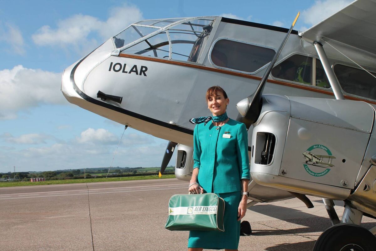 The aircraft is an exact replica of Aer Lingus’ first aircraft, which flew the airline’s first route from Baldonnel in Dublin to Bristol’s Whitchurch Airport in May 1936. Picture: Cork Airport