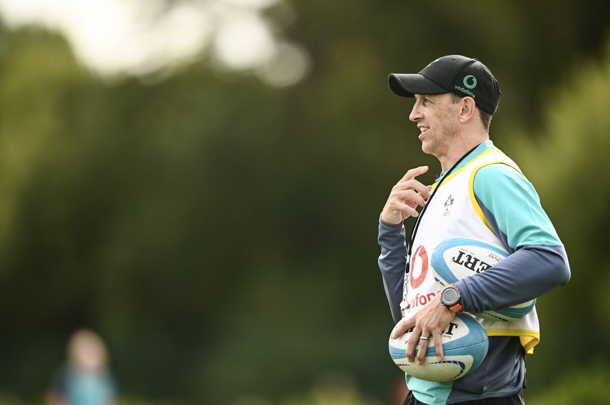 Ireland Women's head coach Scott Bemand prepares his team before their clash with the USA in the WXV series in Tallaght. Pic: Shauna Clinton/Sportsfile Ireland Women's head coach Scott Bemand prepares his team before their clash with the USA in the WXV series in Tallaght. Pic: Shauna Clinton/Sportsfile