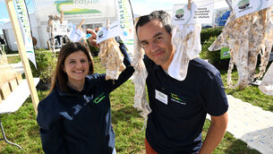 <p>Teagasc staff Gabriela Cardenas Alvarez and Luis Lopez Sangil with cotton underpants on display as part of the Ground Truth citizen science project at the National Ploughing Championships. Picture: Larry Cummins</p> <p>Teagasc staff Gabriela Cardenas Alvarez and Luis Lopez Sangil with cotton underpants on display as part of the Ground Truth citizen science project at the National Ploughing Championships. Picture: Larry Cummins</p>