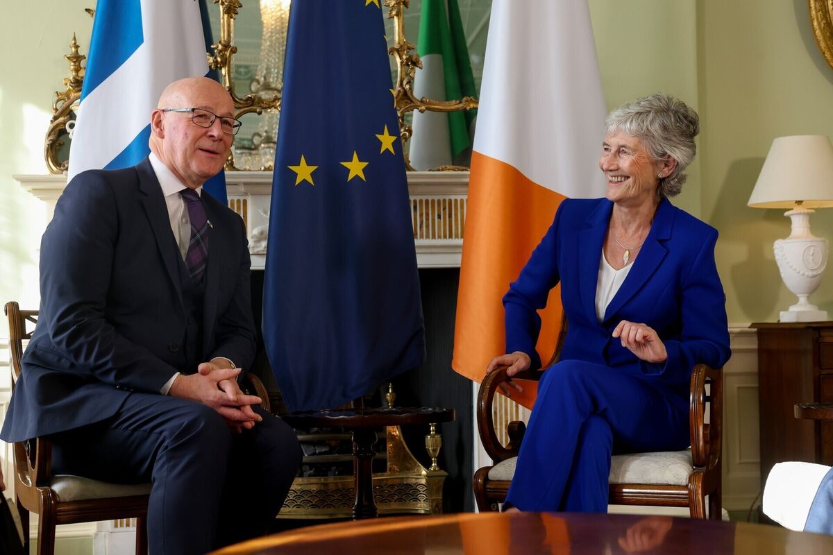 President Catherine Connolly with first minister of Scotland John Swinney at Bute House in Edinburgh. Picture: Tony Maxwell/PA Wire President Catherine Connolly with first minister of Scotland John Swinney at Bute House in Edinburgh. Picture: Tony Maxwell/PA Wire