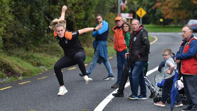 <p>Kelly Mallon (Ulster) in action at Ballincurrig. Picture Dan Linehan</p>