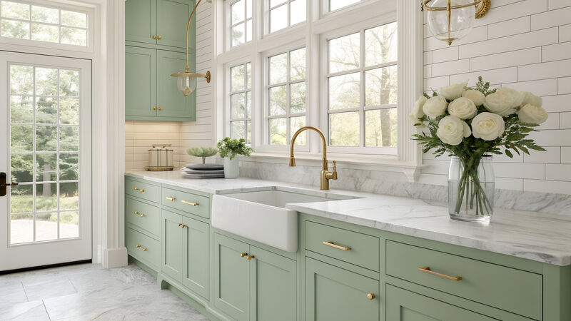 Shaker-style kitchen with plenty of extra countertop space. Picture: The Used Kitchen Company Shaker-style kitchen with plenty of extra countertop space. Picture: The Used Kitchen Company