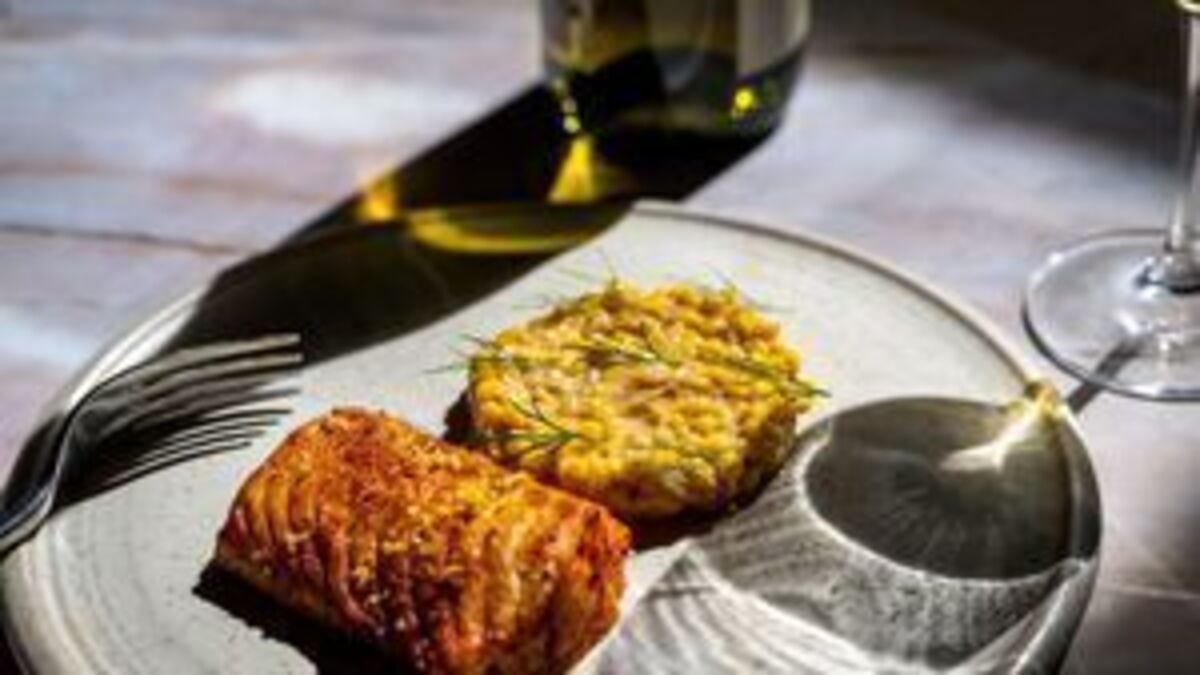 Paprika-baked cod with miso creamed corn