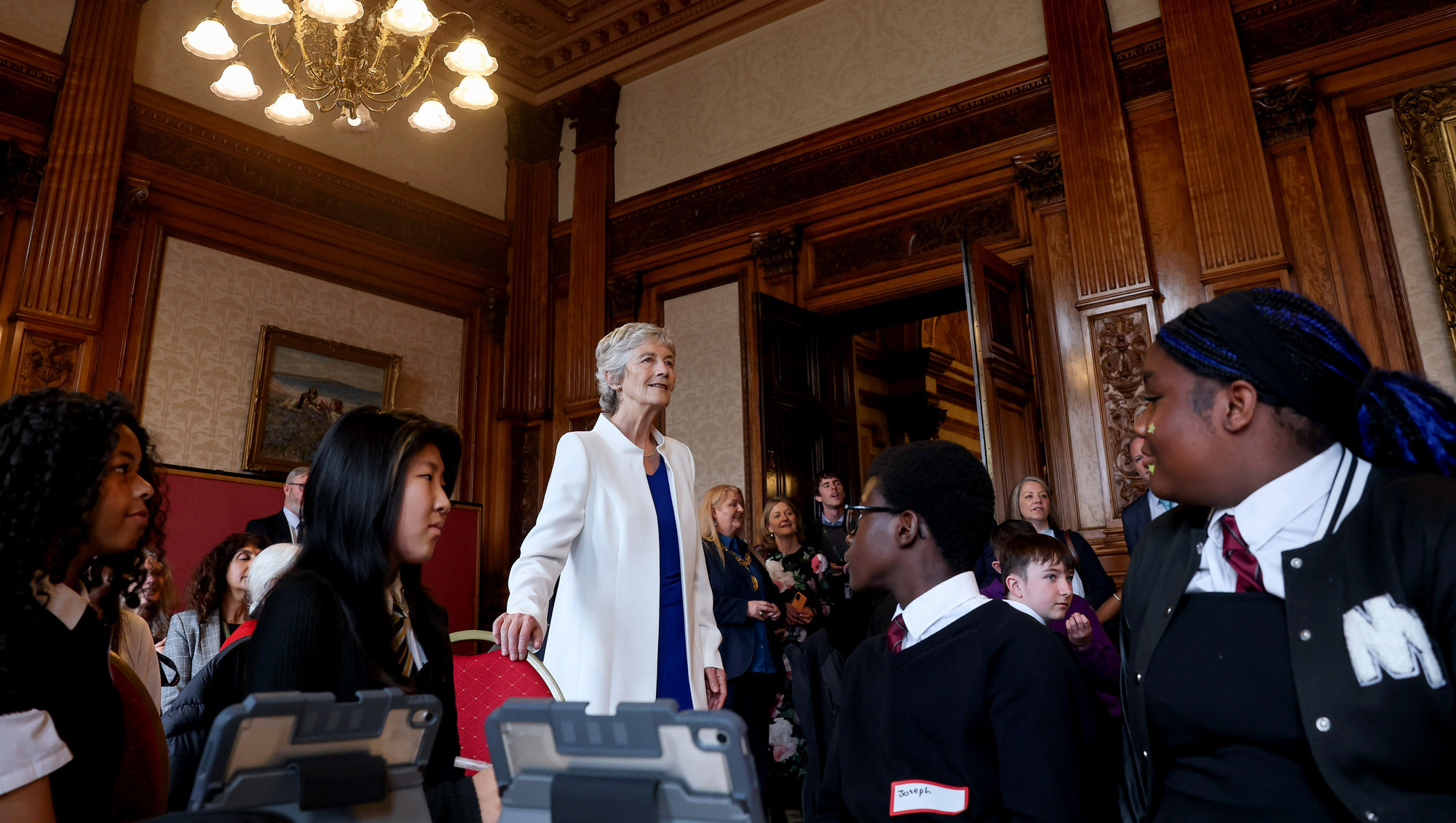President Catherine Connolly at Glasgow City Chambers during her visit to Scotland. Picture: Tony Maxwell