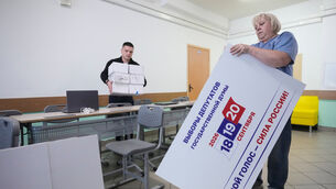 Polling stations have been set up in Moscow for the parliamentary elections (Pavel Bednyakov/AP) Polling stations have been set up in Moscow for the parliamentary elections (Pavel Bednyakov/AP)
