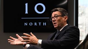 <p>Taoiseach Micheál Martin is the first international leader to visit No 10 North in Manchester which Andy Burnham (above) set up after he became UK prime minister in July. Pic: Jeff Overs/BBC/PA</p>