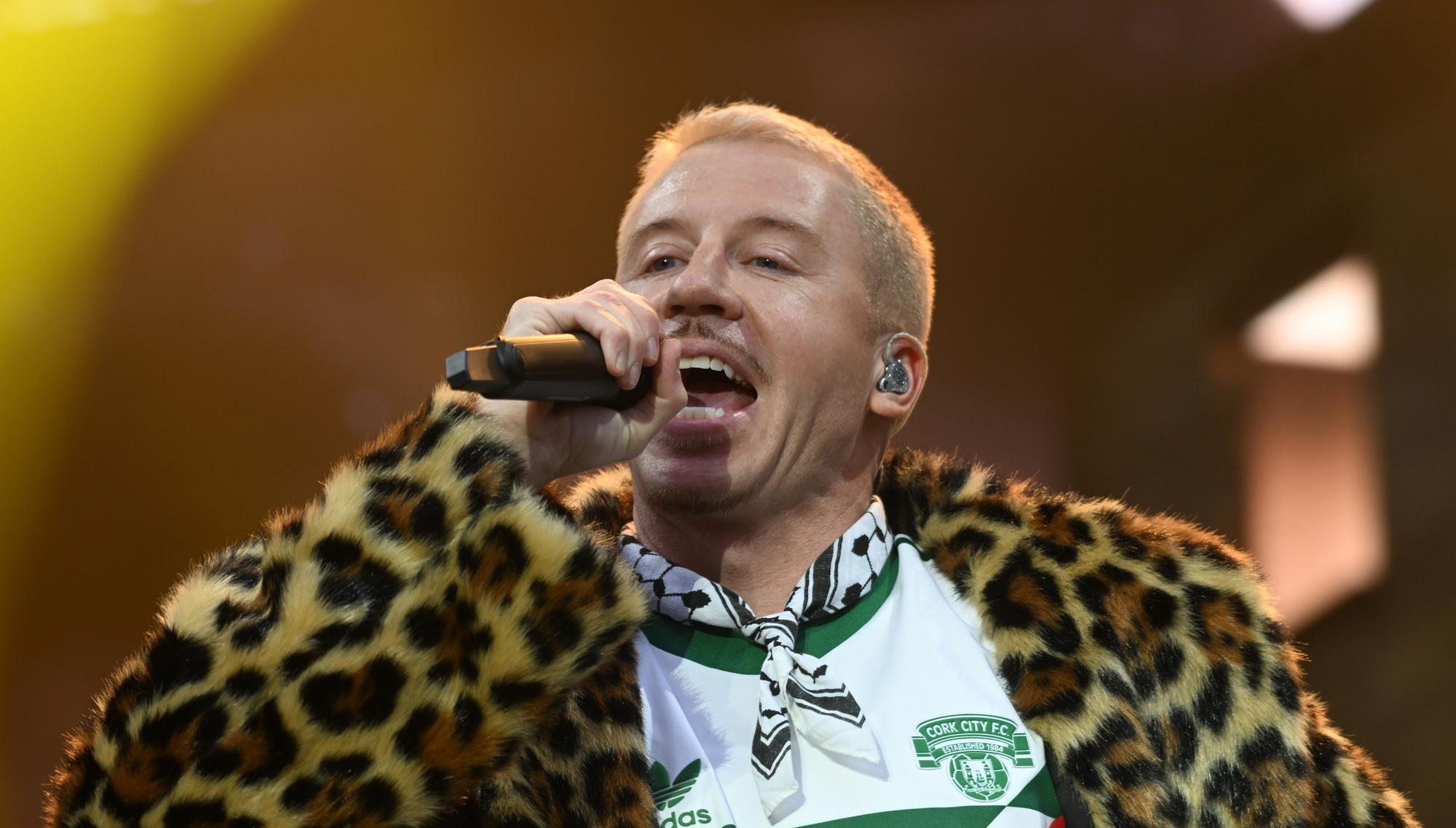 Macklemore, who was fired as the opening act on Ed Sheeran’s tour after saying “Free Palestine” on stage at New Jersey’s MetLife Stadium, pledged to donate the entirety of his earnings from Sheeran’s tour to several organisations focused on the Palestinian people. Picture: Larry Cummins 