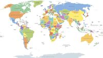 World single states political map