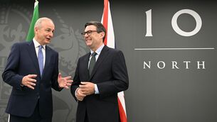 <p>British prime minister Andy Burnham greets Taoiseach Micheál Martin to No 10 North, Manchester, ahead of a meeting. Picture: Oli Scarff/PA Wire</p> <p>British prime minister Andy Burnham greets Taoiseach Micheál Martin to No 10 North, Manchester, ahead of a meeting. Picture: Oli Scarff/PA Wire</p>