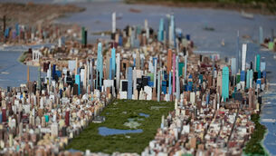Central Park and the tall buildings of midtown Manhattan are seen on a large model of New York City, made by Joe Macken (Seth Wenig/AP) Central Park and the tall buildings of midtown Manhattan are seen on a large model of New York City, made by Joe Macken (Seth Wenig/AP)