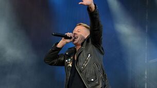 <p>Macklemore performs during day one of Leeds Festival in Bramham Park, Leeds.</p>