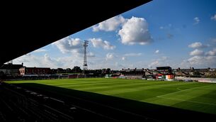 <p>28 August 2026; A general view of inside Dalymount Park before the SSE Airtricity Men’s Premier Division match between Bohemians and Sligo Rovers at Dalymount Park in Dublin. Photo by Paul Phelan/Sportsfile</p>
