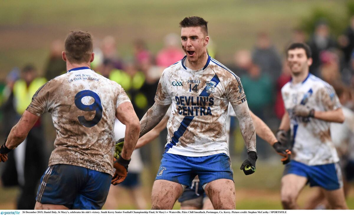 We've done it: St Mary's Daniel Daly celebrates winning the South Kerry SFC final in Portmagee. Pic: Stephen McCarthy, Sportsfile We've done it: St Mary's Daniel Daly celebrates winning the South Kerry SFC final in Portmagee. Pic: Stephen McCarthy, Sportsfile