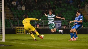 <p>John McGovern of Shamrock Rovers scores his side's third goal during the SSE Airtricity Men’s Premier Division match between Shamrock Rovers and Waterford at Tallaght Stadium in Dublin. Photo by Stephen McCarthy/Sportsfile</p> <p>John McGovern of Shamrock Rovers scores his side's third goal during the SSE Airtricity Men’s Premier Division match between Shamrock Rovers and Waterford at Tallaght Stadium in Dublin. Photo by Stephen McCarthy/Sportsfile</p>