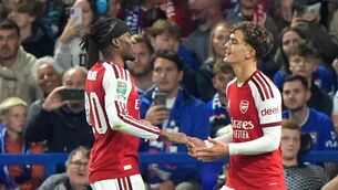 <p>Arsenal's Max Dowman (right) scored a brace against Ipswich. Pic: Joe Giddens/PA</p> <p>Arsenal's Max Dowman (right) scored a brace against Ipswich. Pic: Joe Giddens/PA</p>