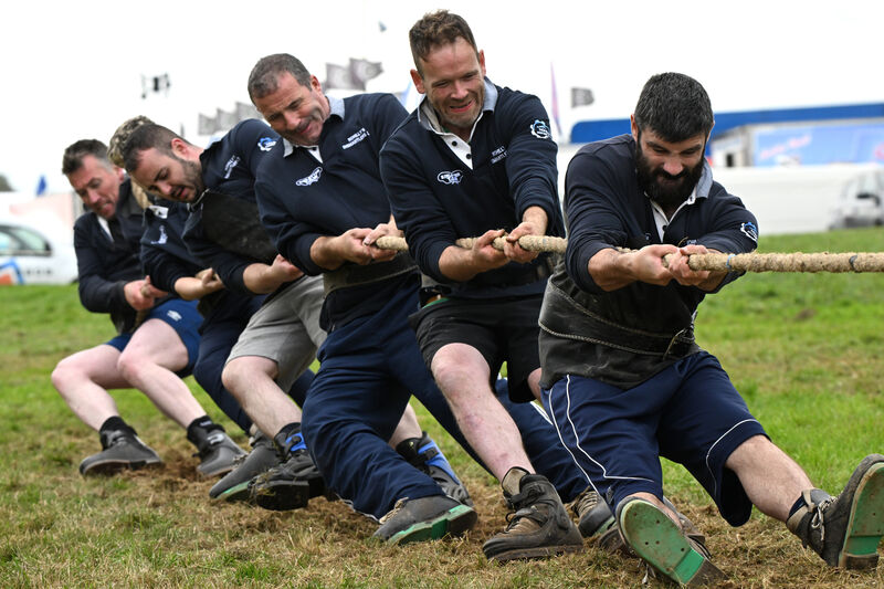  The team from Kinletter, Co Donegal picked up silver medals in the 520kg team Tug 'o War event at the All-Ireland finals during the 2026 National Ploughing Championships at Screggan, Tullamore, Co Offaly. Picture: Larry Cummins
