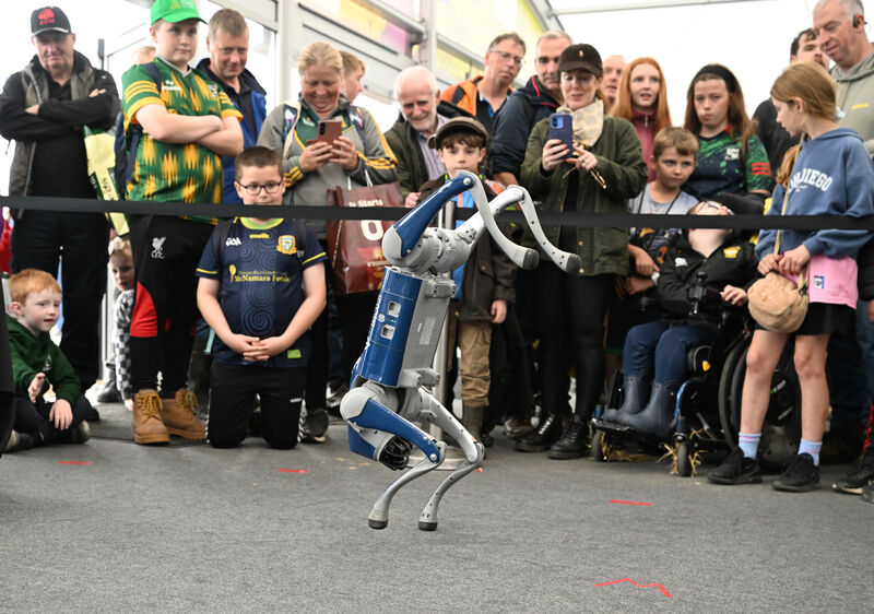  Robot dog Phido entertaining the crowd at the Engineers Ireland space, one of the many National Ploughing Championships sidebars. Picture: Larry Cummins