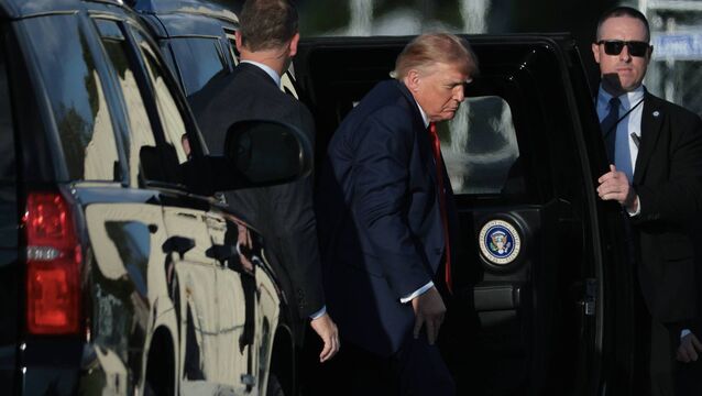 <p>US president Donald Trump steps out of his motorcade at the Ellipse before departing the White House on September 18, 2026 in Washington, DC. Picture: Chip Somodevilla/Getty Images</p>