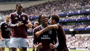 <p>Johan Manzambi scored Aston Villa's opening goal against Spurs. Pic: Matthews/PA Wire.</p>