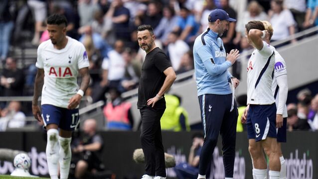 <p>Roberto De Zerbi: 'I was very disappointed, very sad, very frustrated for the performance because we can’t lose this game in this way.' Pic: Andrew Matthews/PA Wire.</p>
