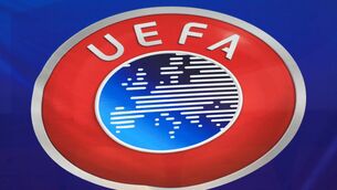 <p> The Uefa badge</p>