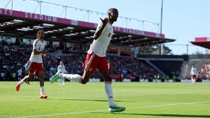 <p>Liverpool's Alexander Isak celebrates after scoring at the Vitality Stadium, Bournemouth. Picture: Steven Paston/PA Wire. </p>
