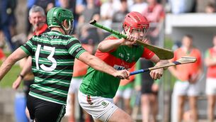 <p> Fr O'Neill's John Barry drives past Douglas' Brian Turnbull during their Premier SHC relegation playoff match at Carrigtwohill. Pic: David Keane</p> <p> Fr O'Neill's John Barry drives past Douglas' Brian Turnbull during their Premier SHC relegation playoff match at Carrigtwohill. Pic: David Keane</p>