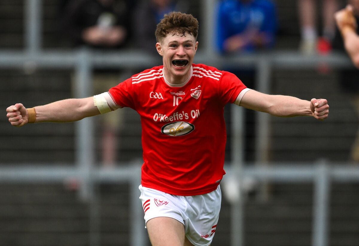 Fionn Murphy of Rathmore celebrates at the final whistle. Pic: Brendan Moran/Sportsfile Fionn Murphy of Rathmore celebrates at the final whistle. Pic: Brendan Moran/Sportsfile