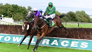 <p>UP AND OVE: Ocastle Des Mottes and Paul Townend jump the last to win the Kinisla Kerrymaid Rated Novice Chase at Listowel on Sunday. Picture: Healy Racing</p> <p>UP AND OVE: Ocastle Des Mottes and Paul Townend jump the last to win the Kinisla Kerrymaid Rated Novice Chase at Listowel on Sunday. Picture: Healy Racing</p>