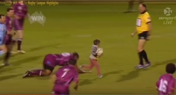 WATCH: Lost four-year-old wanders onto rugby pitch; scores a try
