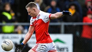 <p>Ryan O'Donoghue scored eight points in Belmullet's Mayo SFC quarter-final victory over Claremorris. Pic: Piaras Ó Mídheach/Sportsfile</p>