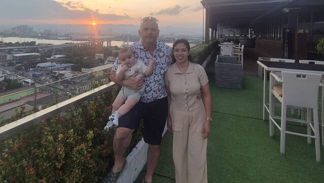 <p>Leonard Lyons, his wife Rosel and son Leo. Mr Lyons argued that his son holds an Irish passport and is being prevented from coming home.</p>