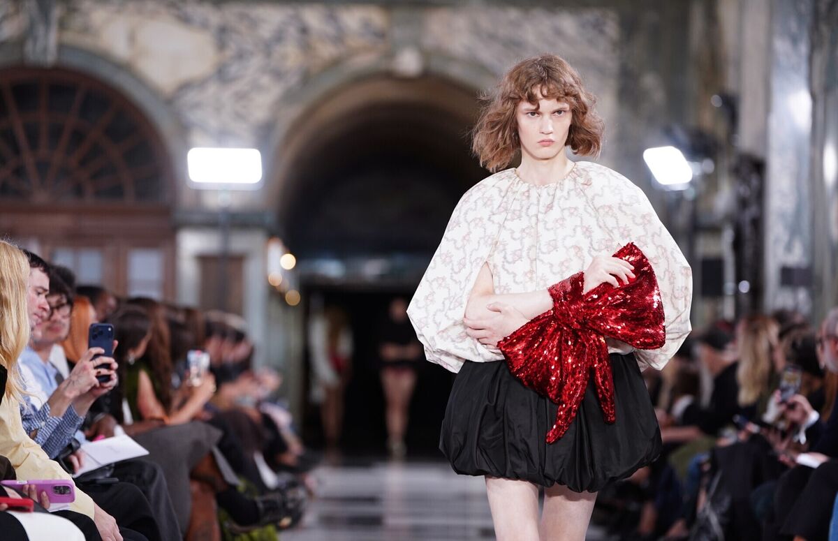 Models on the catwalk at the Simone Rocha fashion show at the Old Bailey, in London. Picture: Ian West/PA Models on the catwalk at the Simone Rocha fashion show at the Old Bailey, in London. Picture: Ian West/PA