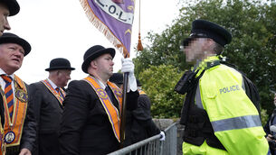 <p>Orange men march during the 25th anniversary Drumcree parade in Portadown, Co. Armagh.</p> <p>Orange men march during the 25th anniversary Drumcree parade in Portadown, Co. Armagh.</p>