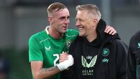 Heimir Hallgrimsson and Killian Phillips after the game 6/6/2025