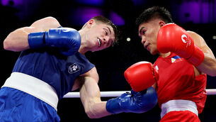 <p>Jude Gallagher (left) is one bout from a European Elite medal. Pic: INPHO/James Crombie</p> <p>Jude Gallagher (left) is one bout from a European Elite medal. Pic: INPHO/James Crombie</p>