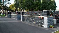 Columbarium walls at Glasnevin Prospect Cemetery Dublin Ireland in memoriam of the cremated