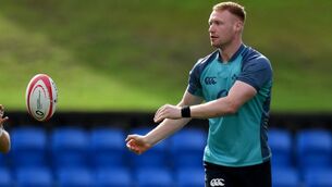 <p>Ciarán Frawley during the Ireland Rugby captain's run at McDonald Jones Stadium in Newcastle, Australia. Photo by Brendan Moran/Sportsfile</p> <p>Ciarán Frawley during the Ireland Rugby captain's run at McDonald Jones Stadium in Newcastle, Australia. Photo by Brendan Moran/Sportsfile</p>